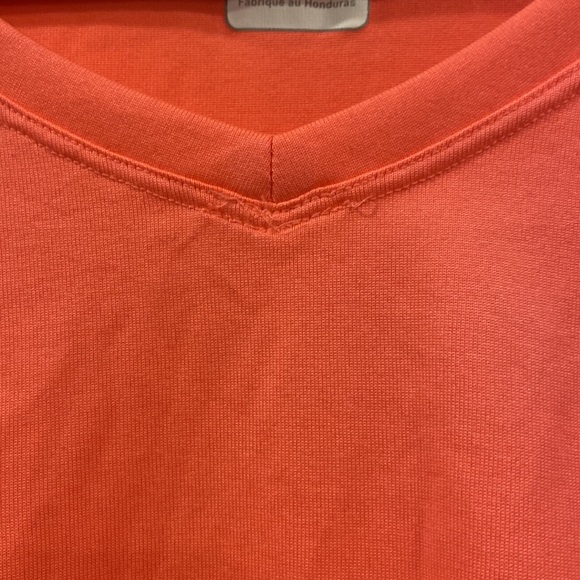 The North Face Neon Coral V neck Women's XL *some damage- spot and thread - Picture 7 of 7